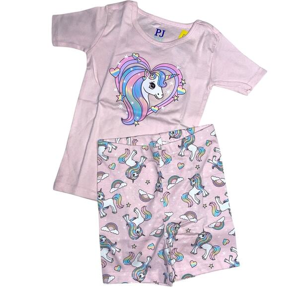 The Children's Place Pink Cameo Unicorn Heart Snug Fit Cotton Pajamas 3T - Picture 1 of 7